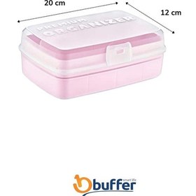 Resim Buffer 12 Bölmeli Çok Amaçlı Takı Toka Kutusu Dikiş Kutusu Kapaklı Organizer Kutusu Bölmeli Kutu Diğer 