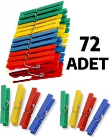 Resim 72 Adet Mandal Klasik Çamaşır Mandalı Plastik, Nistabolje 