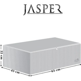 Resim Jasper Antrasit Çizgili Büyük Boy Baza Altı Ve Çekyat Hurç - 65x45x22 Cm - Organizer. Antrasit 