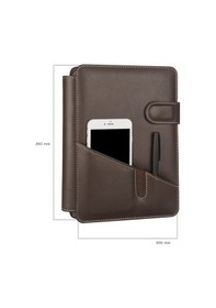 Resim Organizer Ajanda Tarihsiz Kareli 4 Halkalı 20x26 CM - Kahve Kahverengi 