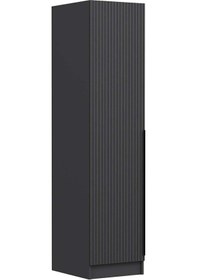 Resim Minar Kale 1 Kapaklı Raflı Dolap Ant - Ant Çizgili Mebran 210cm 