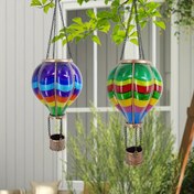 Resim Güneş Enerjili LED Asılı Alev Feneri - Renkli Gökkuşağı Etkisi, Nikel Pil, Dayanıklı Plastik, Bahçe, Patio ve Balkon Dekoratif Aydınlatma için İdeal, Patio Feneri 