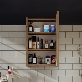 Resim Aynalı Banyo Dolabı - Mini - Beyaz / 40 cm 