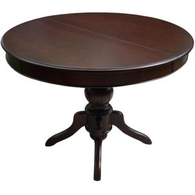 Resim Roys Ahşap Koyu Ceviz Yuvarlak Açılabilen Baba Ayak Yemek Masası 120 x 120 x 77 