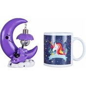 Resim Unicorn Ay Masa Lambası Mor Unicorn Kupa Hediye Seti 