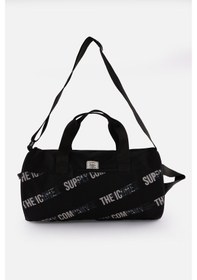 Resim İcone Bag Unisex Spor Çanta Silindir Model, Baskılı, Ön Ve İç Cepli, Yan Saplı, Ayarlanabilir Omuz Askılı Siyah 