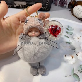 Resim Silver1 Gıoıo Yeni Ipek Eşarp Anahtarlık Kişiselleştirilmiş Inci Papyon Çanta Çekicilik Dokuma Anahtarlık (Yurt Dışından) 