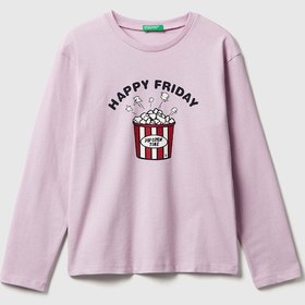 Resim United Colors Of Benetton Benetton Kız Çocuk Uzun Tshırt Pembe 