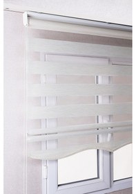 Resim Etekli Kırık Beyaz Bambu Kaliteli Güneşlik Stor Perde 