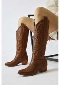 Resim Florida Taba Nakış Detaylı Sivri Burunlu Western Çizme 001 