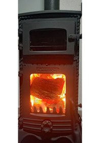 Resim Majör Tek Camlı Kuzineli Döküm Soba 