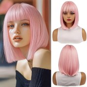 Resim Öğrenci kısa saç peruk, pembe bob model, çeşitli stiller, sentetik fiber saç, günlük giyim, parti buluşmaları, Cadılar Bayramı, Karnaval, Paskalya, müzik festivalleri ve çeşitli etkinlikler için uygundur, Festival Saç Aksesuarı,Parti Peruk,Moda Peruk,Bob Peruk,Rahat Şapka,Dayanıklı İplikler,Çok Yönlü Peruk,Sentetik Saç Parçası,Parti Severler,Festival Katılımcıları 