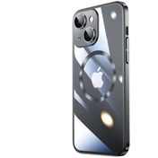Resim Mobilzone iPhone 13 Uyumlu Wireless Şarj Özellikli Sert PC Zore Riksos Magsafe Kılıf-Siyah 