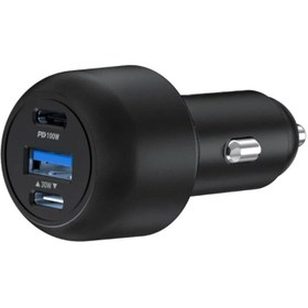 Resim Powerology 130W Ultra Hızlı Araç Şarjı, Çoklu USB-A ve Type-C Portlu, 0.9m Type-C Kablo Dahil 