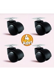 Resim ertek Dönerli Tablalı Ofis Koltuk Sandalye Tekeri Siyah (4 Adet) 