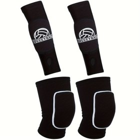 Resim 2'li Voleybol Aksesuar Seti - Kadınlar için Dizlik ve Kol Kollukları, Pedli ve Başparmak Delikli, Dayanıklı Tekstil Malzemesi, Antrenman ve Maçlar için İdeal, Voleybol Ekipmanı | Ekipman | Rahat Uyum, Voleybol Malzemeleri 