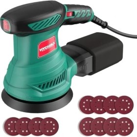 Resim Karokstore For Better Lıfe 300W Orbital Zımpara Makinesi, Elektrikli Zımpara Makinesi 6 Hız 13000RPM, 12 Adet 125MM Zımpara Kağıdı (240/120/80 Kum), Ahşap ve Metal Zımparalama Için Yıkanabilir Çekme Cebi ile 
