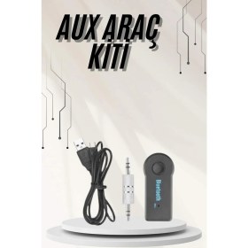 Resim Yeni Nesil Bluetooth Aux Araç Kiti Siyah Tv Tab Telefon Araç Araba 