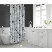 Resim Zethome Gri Tek Kanat 1x180x200 Banyo Duş Perdesi 5033 Halka Hediyeli Duşakabin Perdesi 