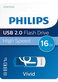 Resim Phılıps Fm16fd05b, 16gb, Usb 2.0, Vivid, Okyanus Mavisi, Flash Di 