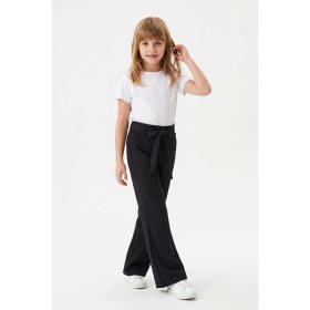 Resim Joy Kids Kız Çocuk Bağlamalı Kumaş Pantolon (9-14YAŞ) (Siyah-Krem) 