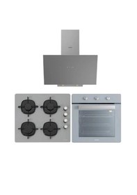 Resim Silverline BO6503S01 - CS5335S02 - 3481 Flam Gri Cam Ankastre Set 