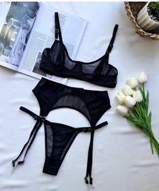 Resim Siyah Tül Detaylı Jartiyer Takım Siyah 