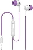 Resim Syrox K7 1.20mt 3.5mm AUX Kablolu Mikrofonlu Kulakiçi Kulaklık - Mor-Beyaz 
