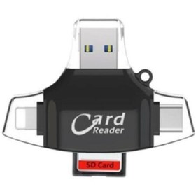 Resim LESGO Card Reader Lightning Iphone + Microusb + Type-c Için Tf Ve Sd Kart Okuyucu 