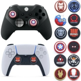 Resim Byoztek Desenli Xbox One-Xbox S-Xbox x Ps4 Ps5 Analog Koruyucu Silikon Pad Uyumlu 