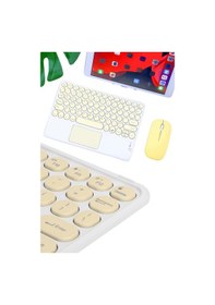 Resim Touchpad Tüm Cihazlara Uyumlu Bluetooth Klavye Touchpad Slim Kablosuz Wifi Q Klavye - Lisinya 49452229 