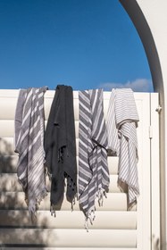 Resim Stitches Peştemal Siyah - Siyah / 90x160 