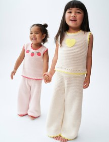 Resim Pembe Örgü Çilek Triko Hırka - Pembe / 12-18M 