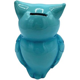 Resim Polyester Kumbara Baykuş Turkuaz 
