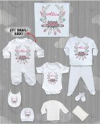 Resim Minito Baby İsme Özel 10'lu Pamuklu Kız Bebek Hastane Çıkışı Seti_MT_215-10 Krem 