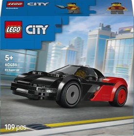 Resim LEGO® City Elektrikli Süper Araba Yapım Seti 60486-5 Yaş Üzeri Çocuklar için Sürücü Minifigürlü Yaratıcı Oyuncak Yapım Seti (109P) 