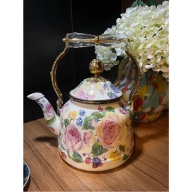 Resim PremiumPort Şık 2,5 Lt Emaye Demlik Rose Deluxe Miss, Zarif ve Dayanıklı Tasarım 