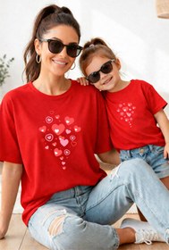 Resim genosha Anne Kız 100% Pamuk T-shirt Mama Mini Mother Daughter TEKLİ FİYAT 
