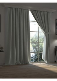 Resim Super Blackout Serisi Gri Renk Işık Geçirmez Ekstraforlu Fon Perde Gri 