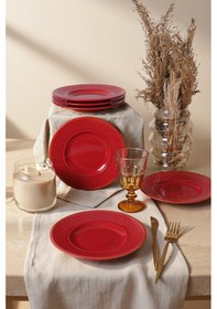 Resim Keramika Kırmızı Rice Pasta Tabağı 21 Cm 6 Adet 506 