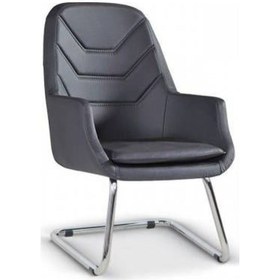 Resim Dekormila Breda Krom Deri Misafir Koltuğu Bekleme Koltuğu Gri 