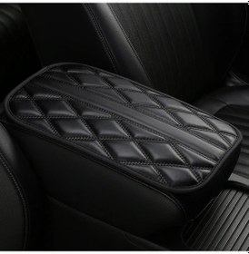 Resim Cloud011 Siyah Mavi Araç Aksesuarları Sünger Ve Pu Deri Elmas Dinlenme Kapağı Konsol Koruyucu 