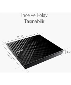Resim Pro-Main Asus SDRW-08D2S-U 24X Okuma/8x Yazma USB Slım Dvd-Rw Siyah 