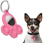 Resim Uyumlu Silikon Kılıf Kedi Köpek Tasmasına Takılabilir Pati Tasarımlı Kapalı Düşmez (Pembe) 