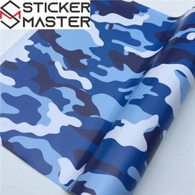 Resim Kamuflaj Kaplama Folyosu | Arctic Snow ve Black Camo Araç ve Laptop Vinili - Mavi Camo / 30X152 CM 