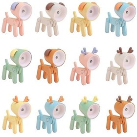 Resim Mini Karikatür Hayvan Led Masa Lambası Taşınabilir Ayarlanabilir Sevimli Hayvan Gece Lambası Mavi Geyik 