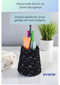 Resim Kalemlik Masa Kalemliği Organizer Kalemlik Siyah Renk Model 84 Çok Renkli 