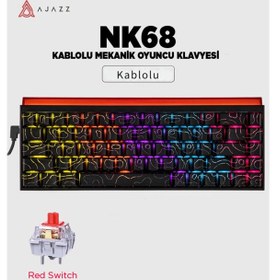 Resim Nacodex Nk68 Desenli Kablolu Ergonomik Mekanik Oyuncu Klavyesi-ambiyans Aydınlatmalı 