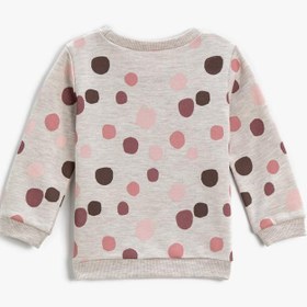 Resim Kız Bebek Sweatshirt Uzun Kollu Baskılı Bisiklet Yaka 