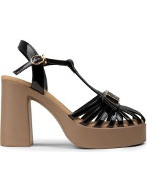 Resim Deery Kadın Siyah Rugan Platform Topuklu Sandalet - 26491ZSYHC01 